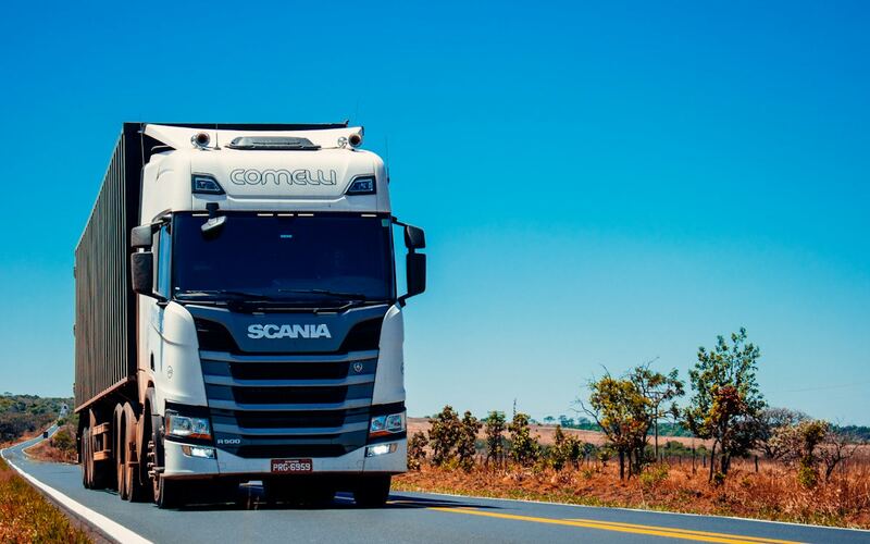 Haulage truck on an open highway